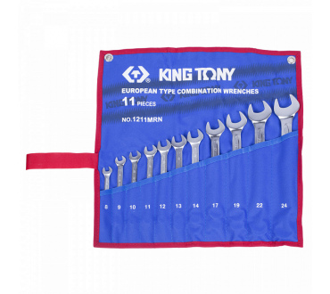НАБОР КОМБИНИРОВАННЫХ КЛЮЧЕЙ, 8-24 ММ, ЧЕХОЛ ИЗ ТЕТОРОНА, 11 ПРЕДМЕТОВ KING TONY 1211MRN